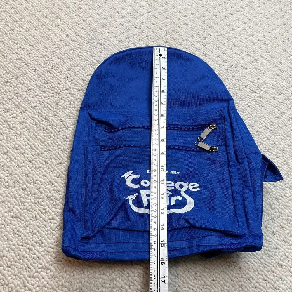 Unbranded Youth Backpack Blue Solid East Palo Alto College Fair Logo Zip School